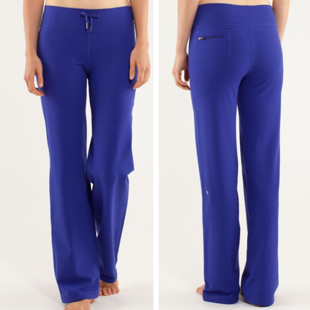 LULULEMON RELAXED FIT WIDE LEG ATHLETIC PANTS IN PIGMENT BLUE 10